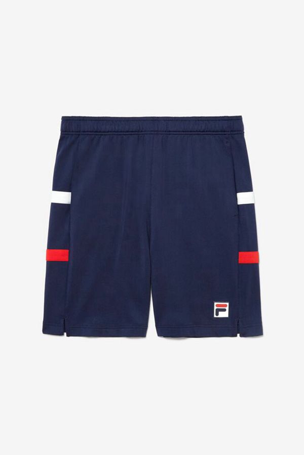 Fila Heritage White Tennis Men's Shorts - Navy/Red/White,NZ 782-94518